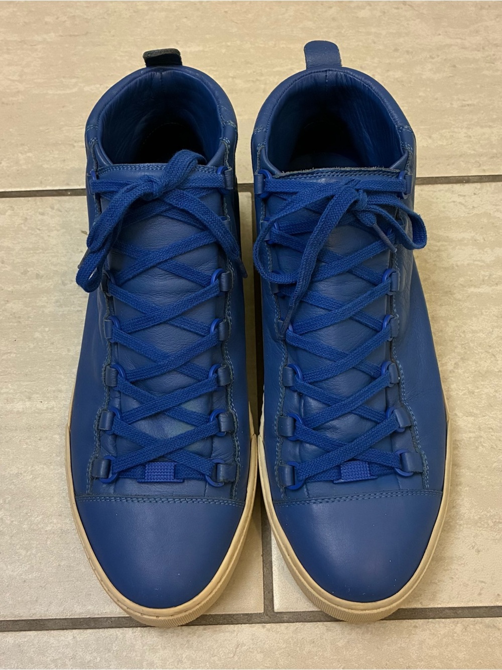 Balenciaga Blue Leather Arena Sneakers